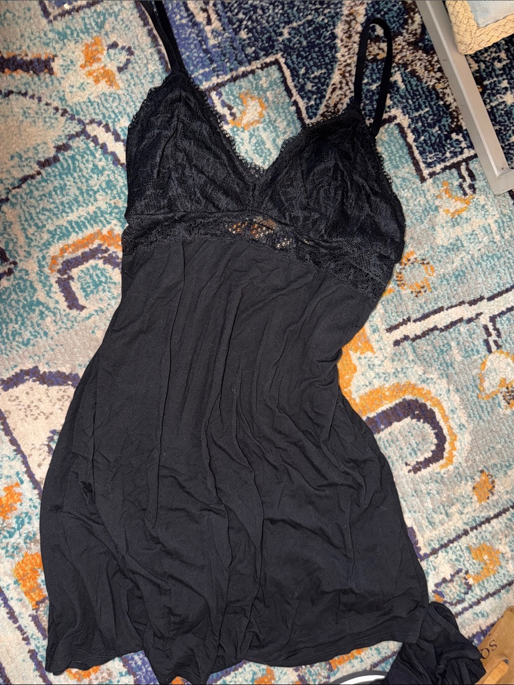 Soma Black Lace-Trim Camisole Slip